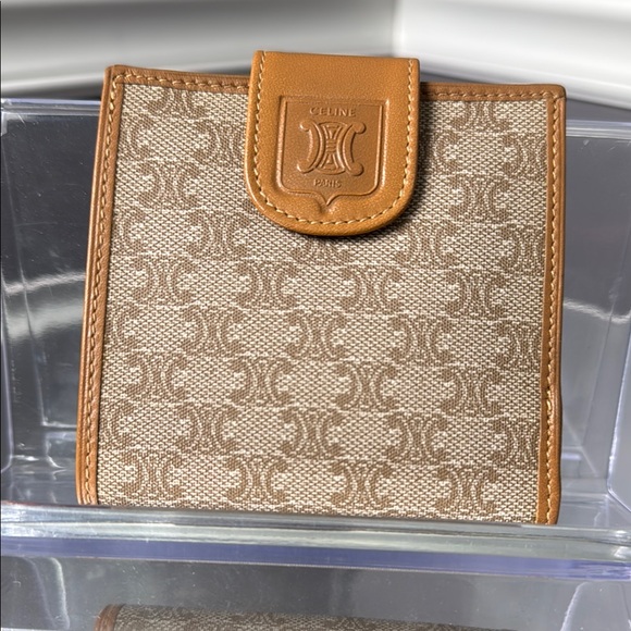EUC Celine Mini Macadam Beige and Tan Wallet - Picture 1 of 13